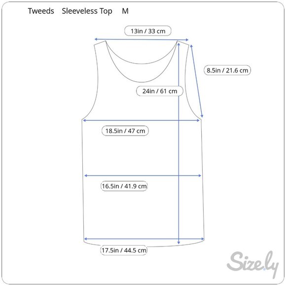 Tweeds Sleeveless Top Ruffled Front Women's Size Medium Blue New - Picture 7 of 7